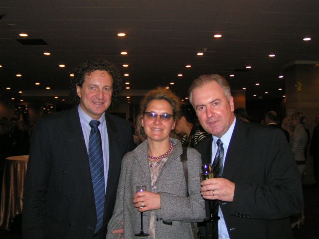 К.Пугаев,А.Сальникова и В.Русланов на вечере "Русский кубок 2005"